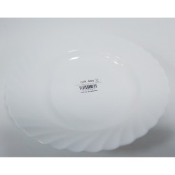 SOUP PLATE LARGE PLAIN WHITE OPAL