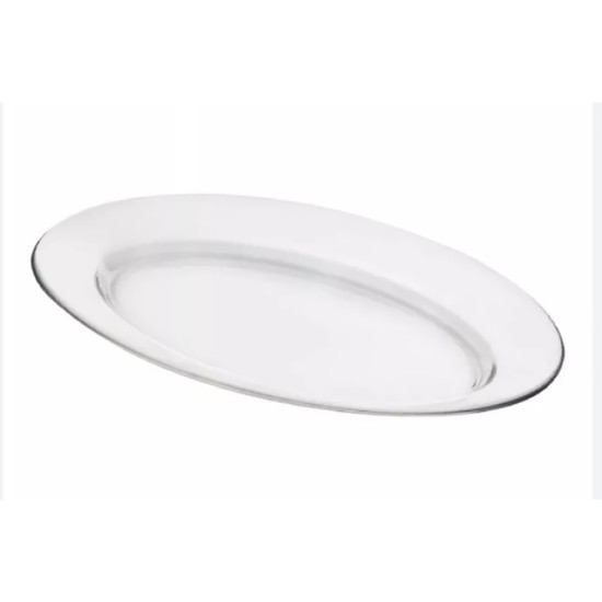 GLASS OVAL CLEAR PLATE 35.5CM X23 CM -Clear plates image