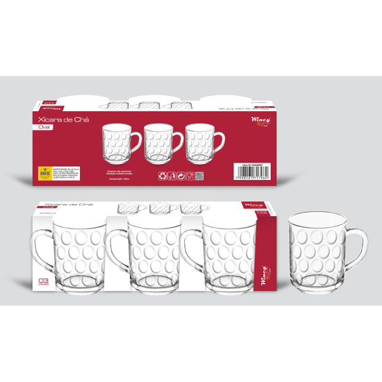 FIESTA245 ML DIMPLE DESIGN MUG 3 PCS SET image