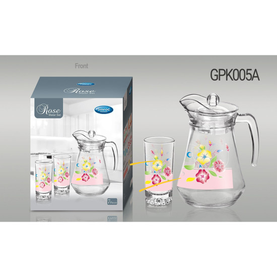 ROSE WATER SET (1+6) FLOWER DECAL -Water set image