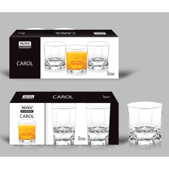 CAROL 3 PC TUMBLERS 300 ML -3 pc glass plain image