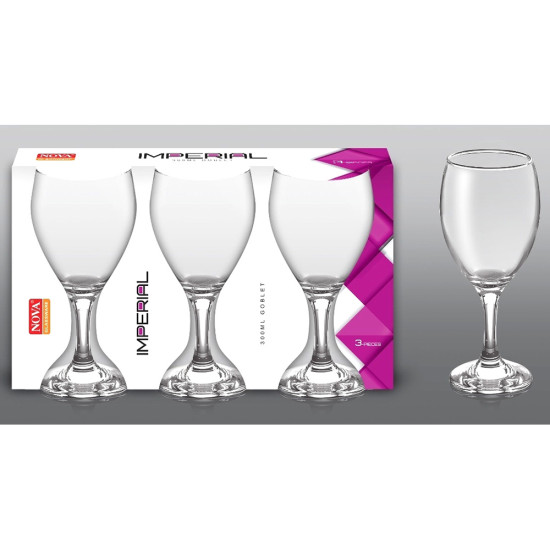 IMPERIAL 3PC WINE GLASS 240ML -Wine glass image