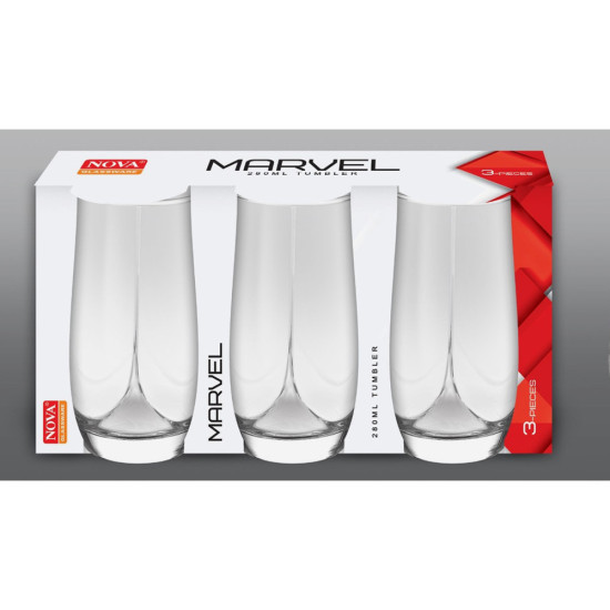 MARVEL 3 PCS GLASS SET 280 ML -3 pc glass plain image