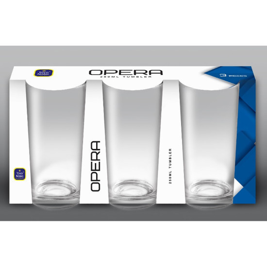 3pk OPERA PLAIN TUMBLER 250 ml image