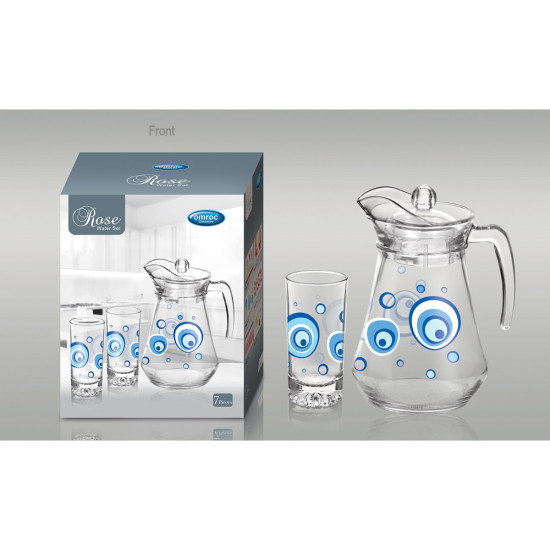 BLUE EYE 7 PCS WATER SET ROSE -Water set image