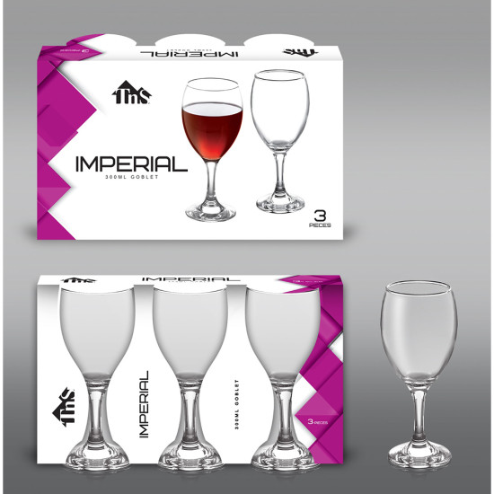 IMPERIAL 300 ML WINE GLASS SET 3 PC PACK image