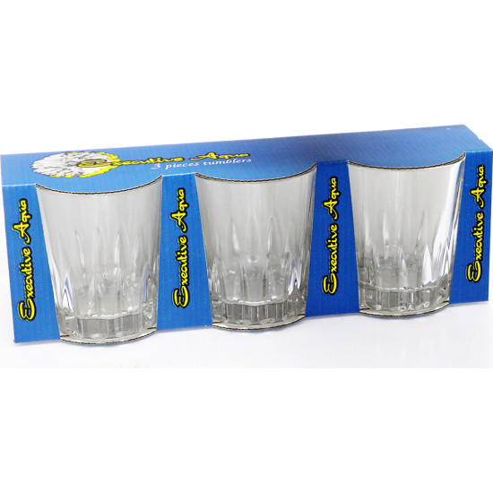 EXECUTIVE AQUA SMALL 3PCS JUICE GLASS SET [1702402000006] -3 pc glass plain image