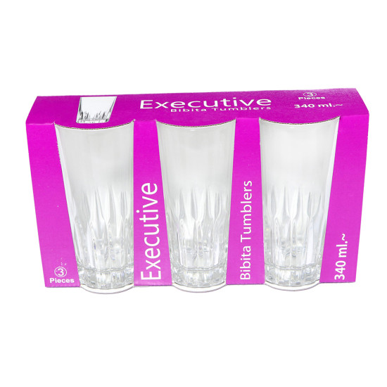 EXECUTIVE BIBITA 3 PC LARGE GLASS SET [1702301000008] -3 pc glass plain image