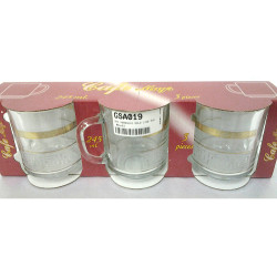 MUGS GOLD PRINT 3 PCS SET