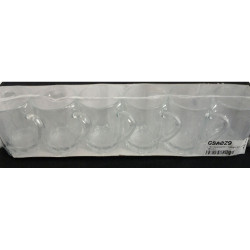 DOMINO 6 PCS MUG SET SMALL CLEAR