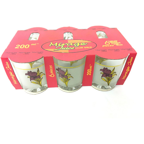 MIRAGE 6 PCS GLASS RUBY -6 pc plain glass image