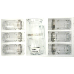 CELEBRATION 7PC WATER SET SILVER LINE