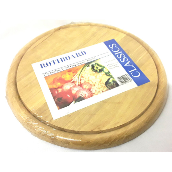 LARGE ROUND PLAIN TEAK BOARD -Woodware image