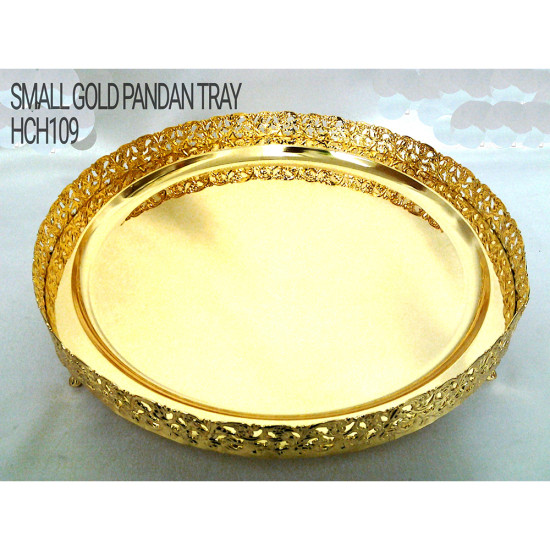 LARGE GOLD COLOUR PAN DAN TRAY image