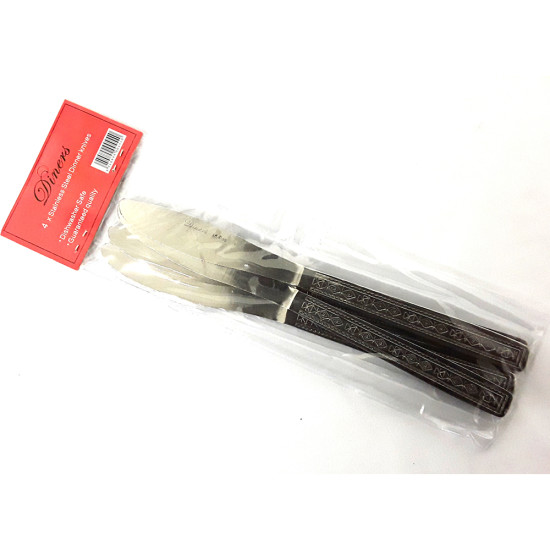 DINNER KNIFE B009 RED PK OF 4 [6940899004540] -Cutlery image