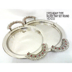 OBLONG GOLD DIAMOND TRAY 2PC