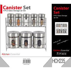 STORAGE JAR SET ON STAND 9 PCS