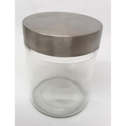 GLASS JAR ROUND SS LID 2.1LT