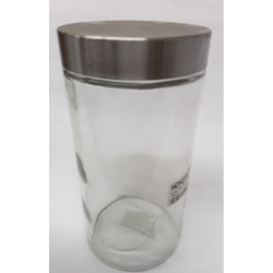 GLASS JAR ROUND SS LID 1.1 LT