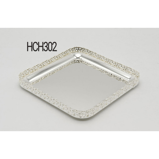 SILVER PLATED SQUARE PAN DAN -Trays chrome asstd image