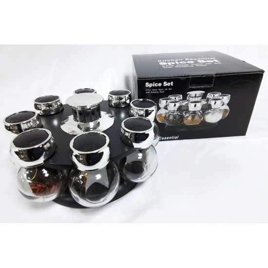 8 PCS REVOLVING SPICE RACK SET 130 ML -Cannisters image