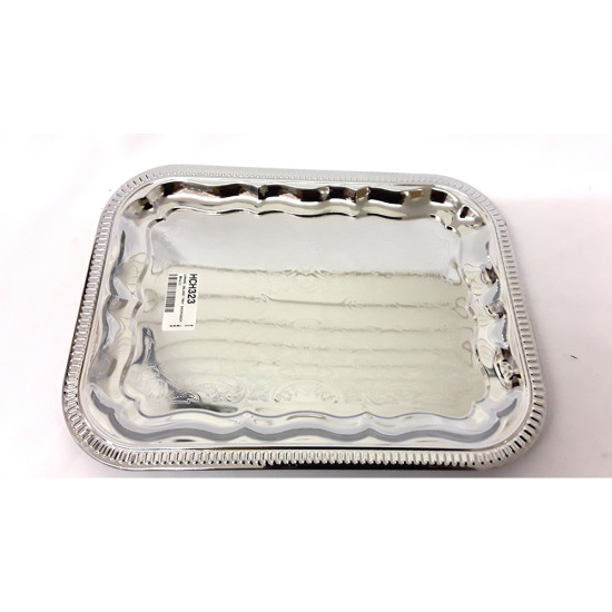 CHROME OBLONG TRAY 34CMX26CM -Trays chrome asstd image