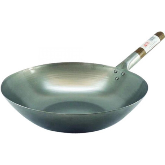 CHINESE WOK 12 INCH FLAT BOTTOM W/H -Wok image