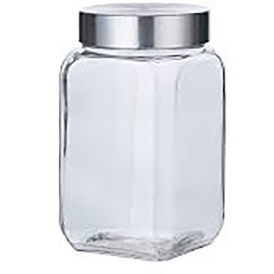 SQUARE GLASS JAR SS LID 750 ML image