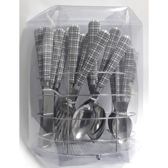 24PC SQUARE PRINT CUTLERY SET -Cutlery sets image
