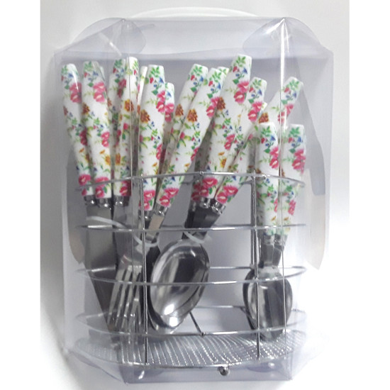24PCS FLOWER PRINT CUTLERY SET -Cutlery sets image