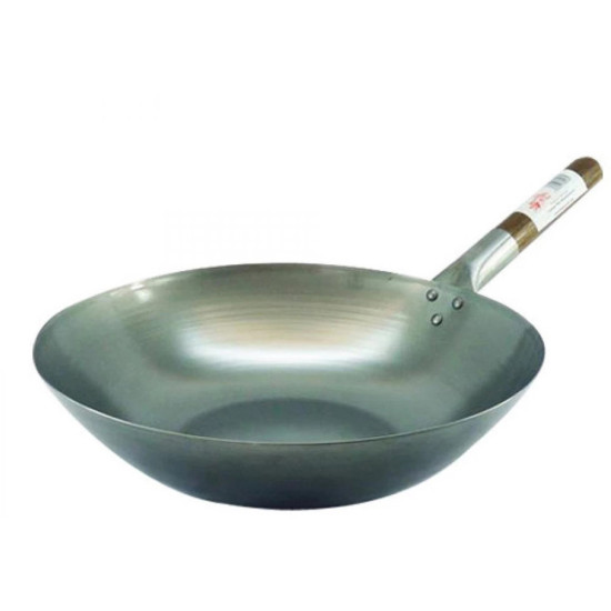 FLAT WOK 13 INCH IRON WH -Wok image