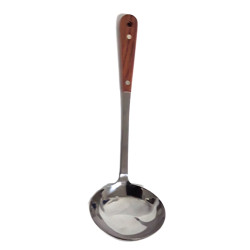 WOODEN HANDLE HEAVY TYPE SS LADDLE