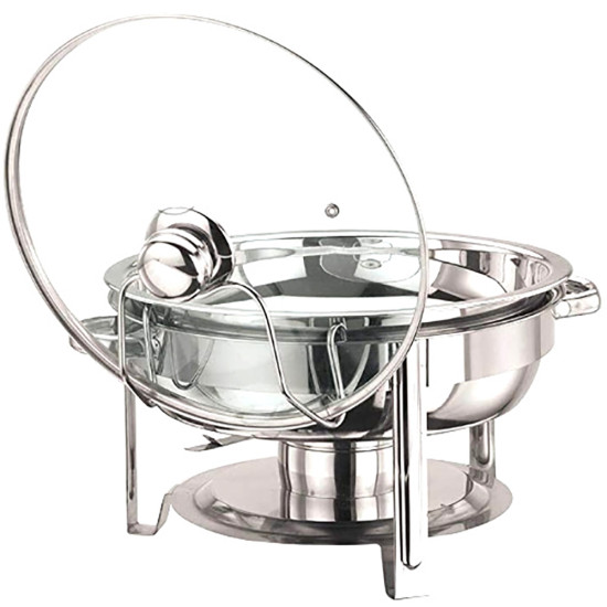 CHAFING DISH ROUND 3.5 LT GLASS LID AND HOOK image