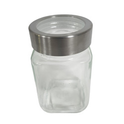 JAR SQUARE WITH SEE THROUGH LID 250 ML