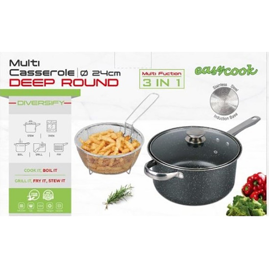 CHIP PAN WITH BASKET 24 CM IN GIFT BOX -Non-stick image