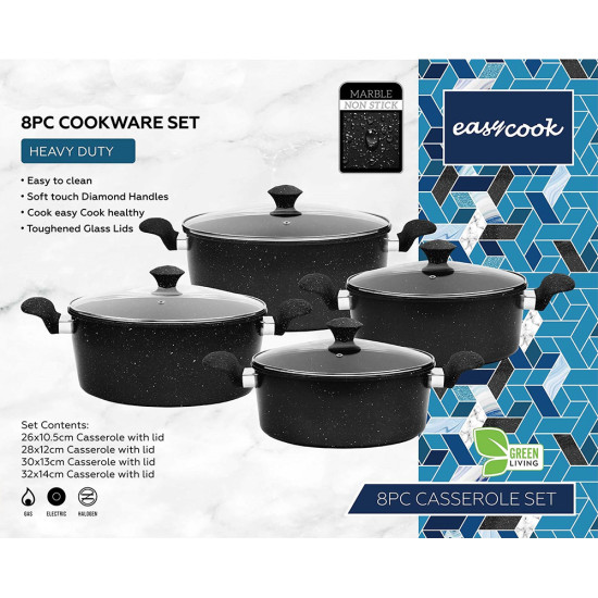 CASSEROLE SET 4 PCS SIZE 26CM-28CM-30 CM-32 CM MILD STEEL NON STICK -Non-stick image