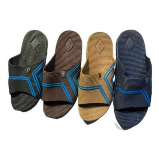 SLIPPERS MENS ASSORTED SOFT RUBBER TYPE MIX SIZES FROM 8-9-10-11-12 -Assorted houseware image
