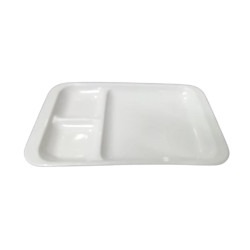 MELAMINE 3 COMPARTMENT TRAY WHITE ONLY