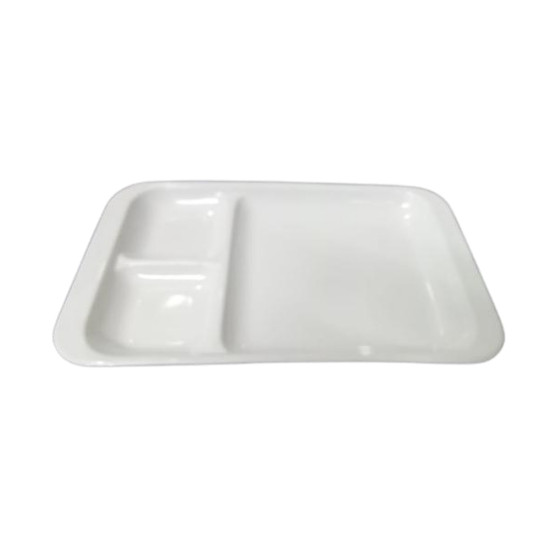 MELAMINE 3 COMPARTMENT TRAY WHITE ONLY -Melamine image