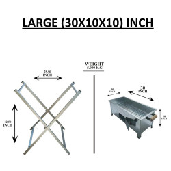 BBQ LARGE WITH STAND  SIZE 30 X 10 X 10 INCH SILVER 