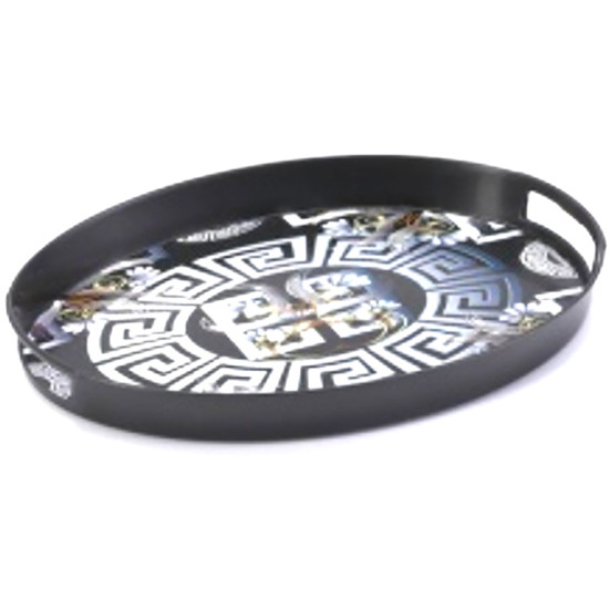 LARGE PATTERNED OVAL PLASTIC TRAY image