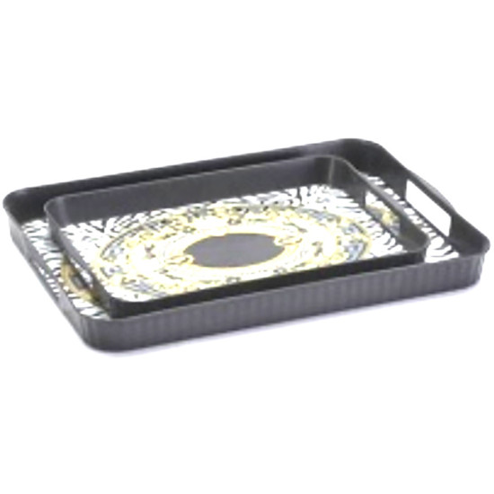 2PC SMALL PATTERNED TRAY RECTANGULAR image