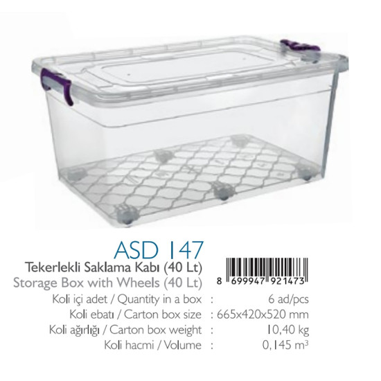 STORAGE BOX WITH WHEELS 40 LT image