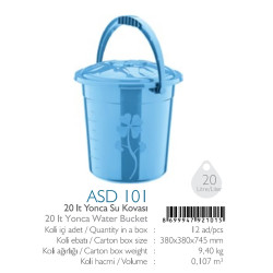 20 LT ASUDE PLASTIC BUCKET & LID 