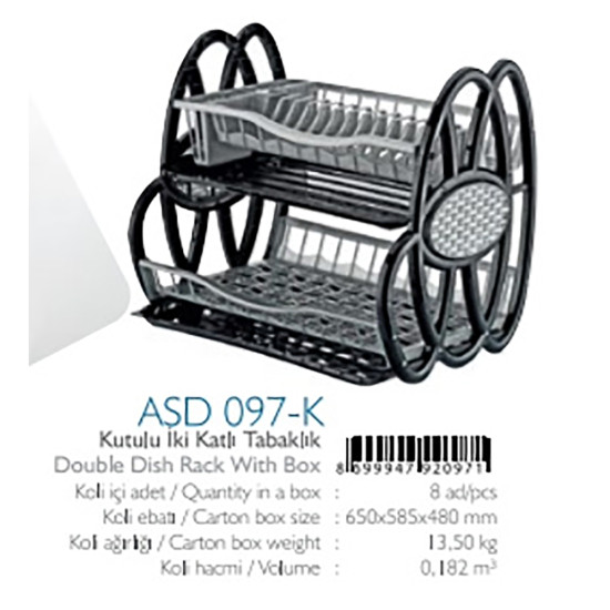 DISH DRAINER DOUBLE ASSTD COLOURS -Assorted plastics image