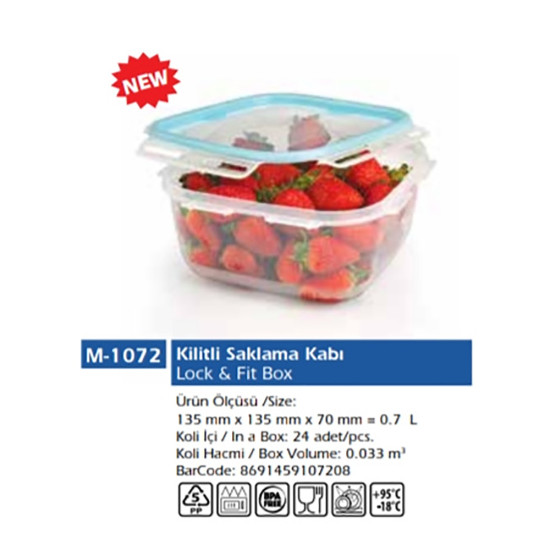 LOCK AND FIT SQ 0.7L (13.5X13.5X7CM) -Cannisters image