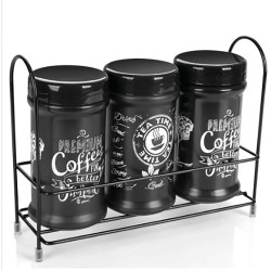COFFEE JAR SET 3 PCS ON STAND 660 ML