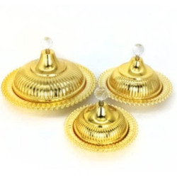 ASEL SUGAR BOWL WITH COVER 15-20-25 CM WITH LID GOLD COLOUR