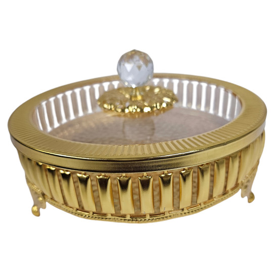 ALTIN TRAY WITH ACRYLIC LID GOLD SIZE 20 CM image