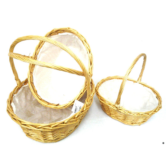 3PC STRAW BASKET OVAL 36/39/42CM image